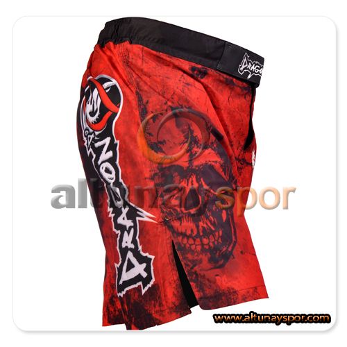 MMA Şort Kırmızı Kuru Kafa