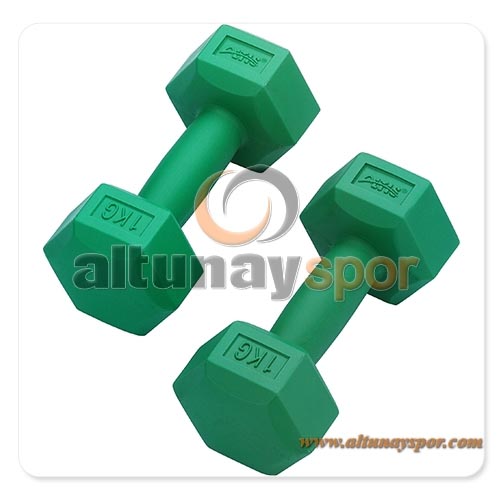 Plastik Köşeli Dambıl 1 Kg (Çift)