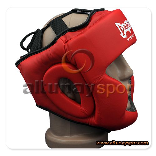 Yanakları Kapalı Kask - Kırmızı