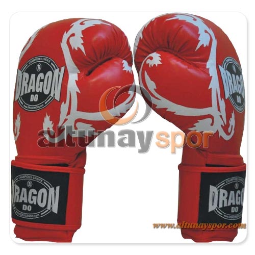 Dragon Flower Boxing Gloves Red
