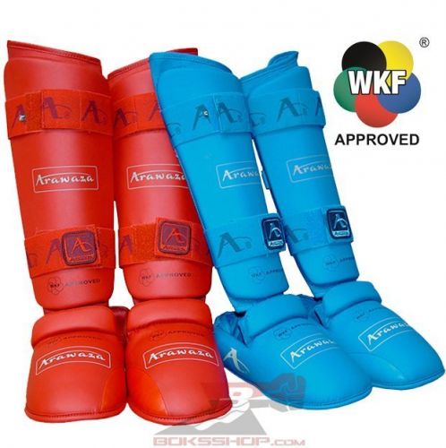 Arawaza WKF Onaylı Karate Kaval Ayak Koruyucu Kırmızı- Mavi