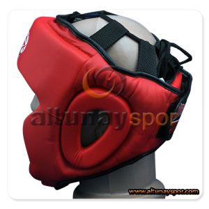 Yanakları Kapalı Kask - Kırmızı
