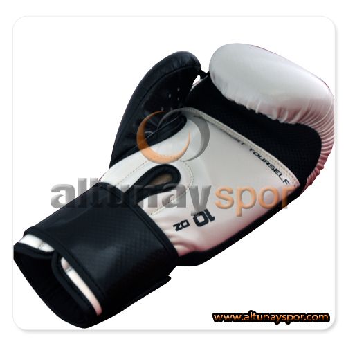 Carbon Kick Boks Eldiveni Beyaz - Siyah