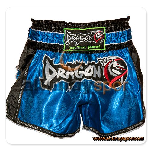Retro Muay Thai Şort - Mavi