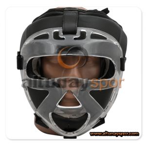 Enmascarado Leather Helmet - Negro