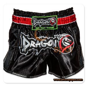 Retro Muay Thai Şort - Siyah