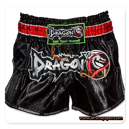 Retro Muay Thai Şort - Siyah