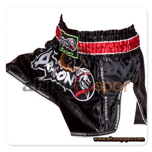 Retro Muay Thai Şort - Siyah